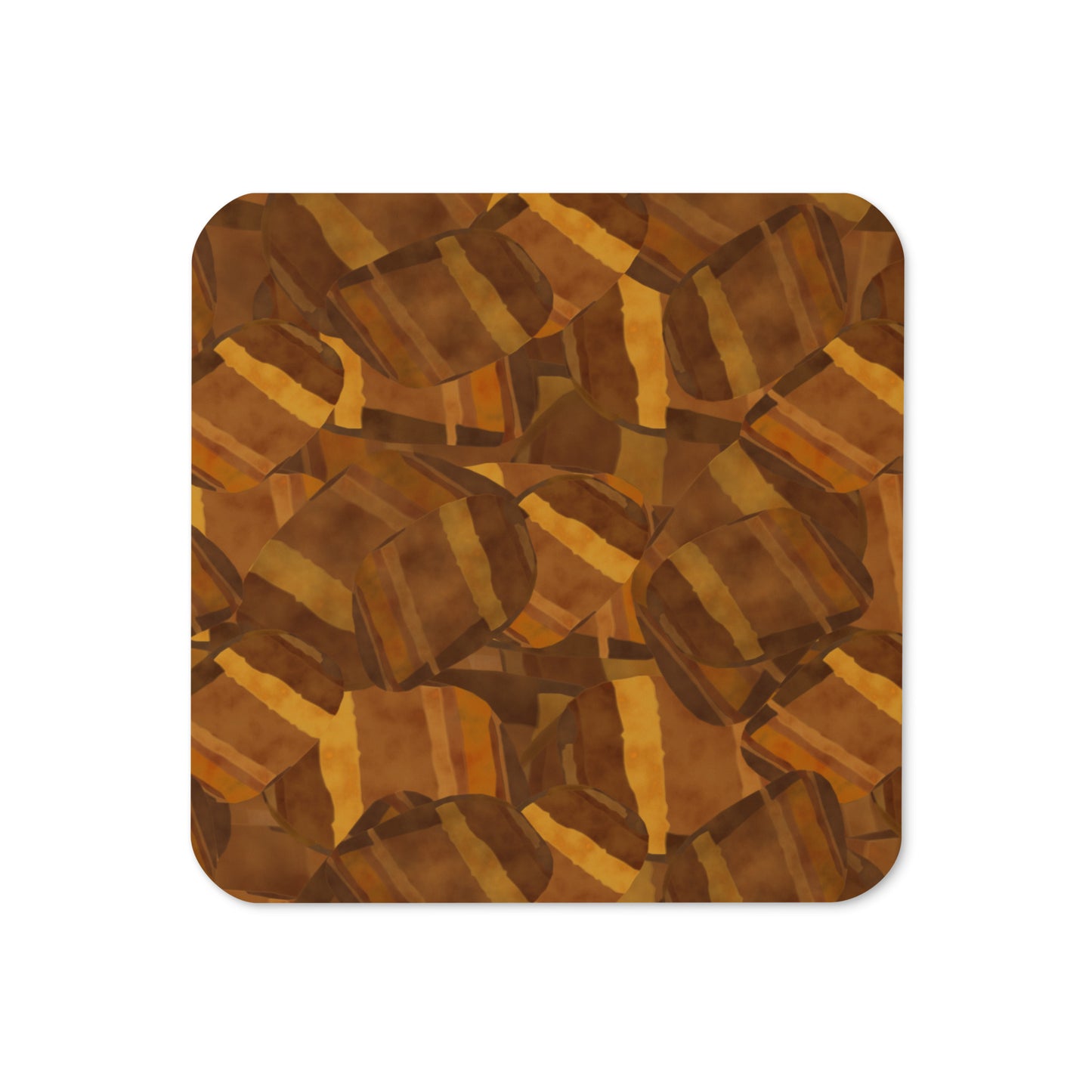 Tigers Eye Cork-Back Coaster