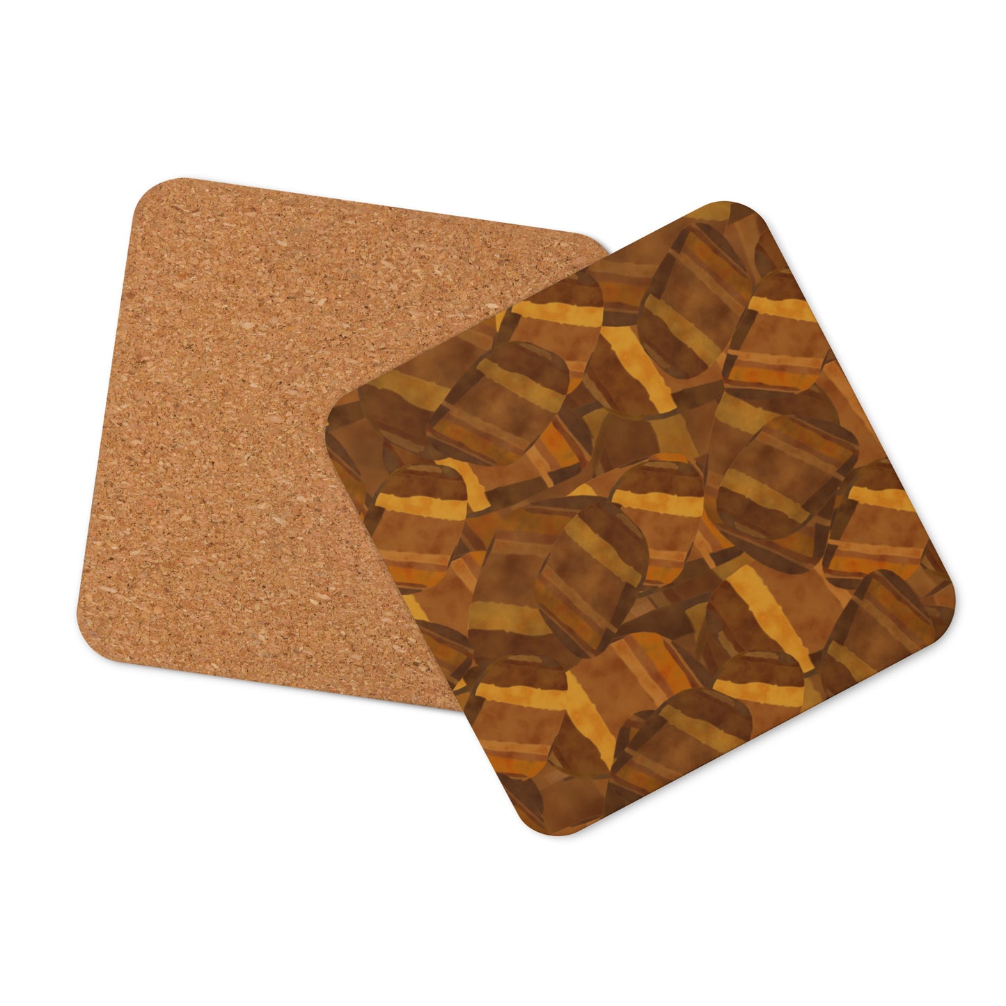 Tigers Eye Cork-Back Coaster