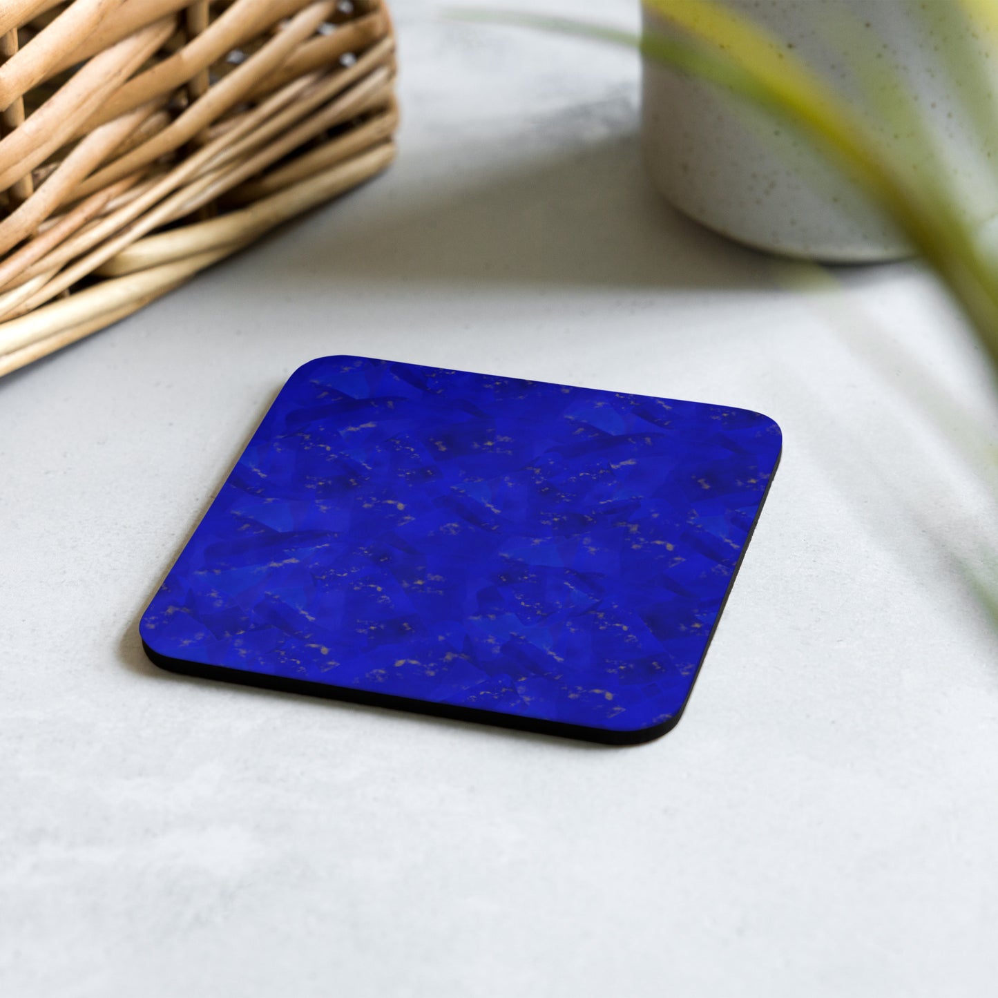 Lapis Lazuli Cork-Back Coaster