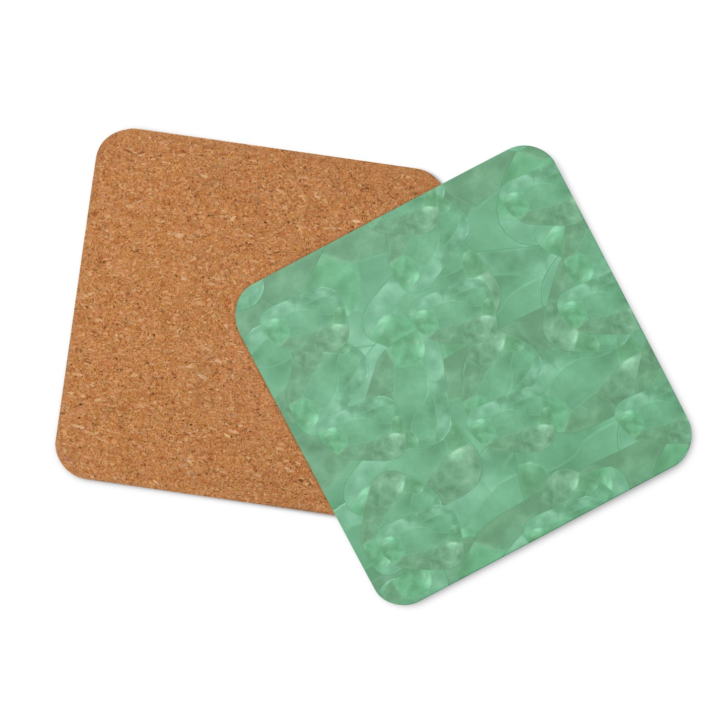 Green Aventurine Cork-Back Coaster