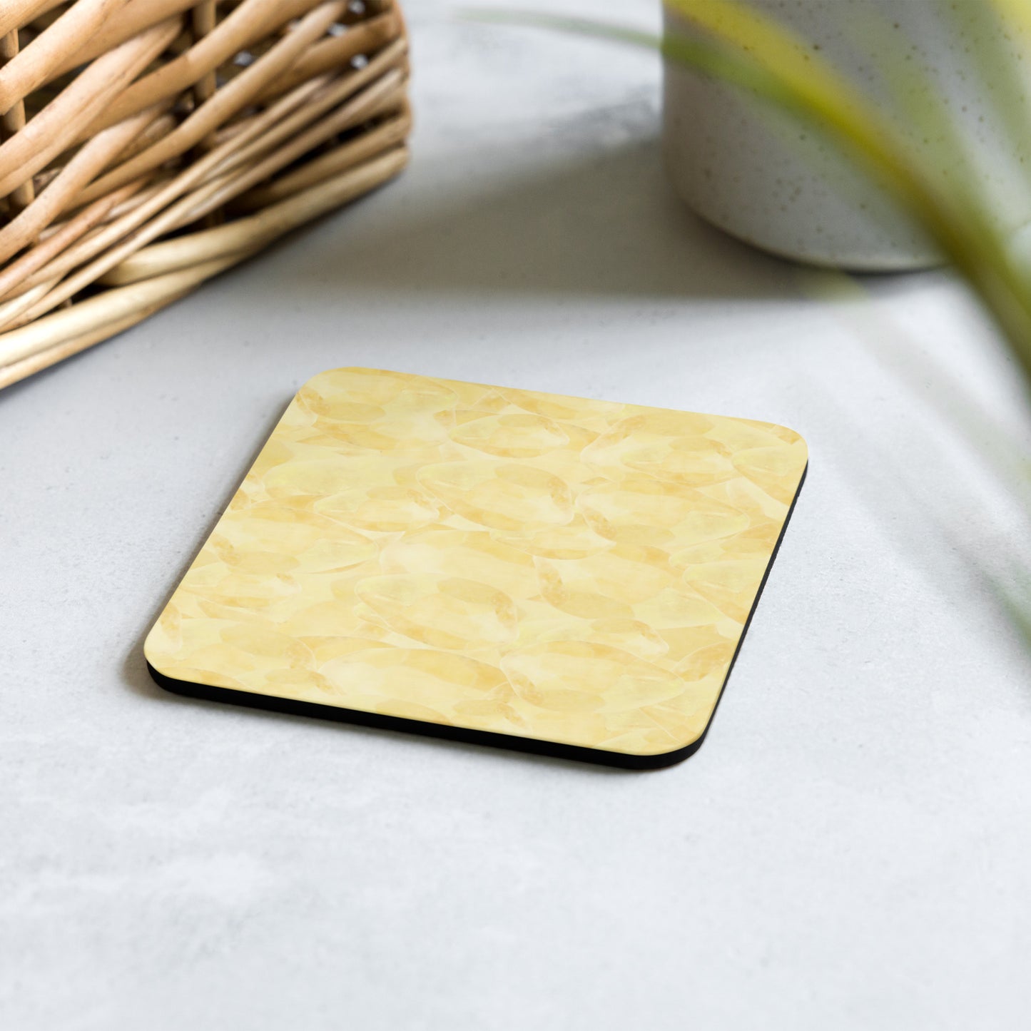 Citrine Cork-Back Coaster
