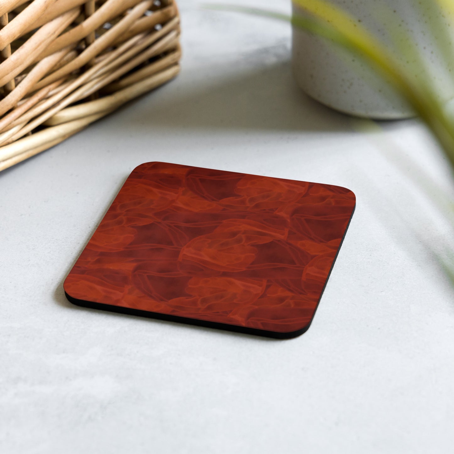 Red Jasper Cork-Back Coaster