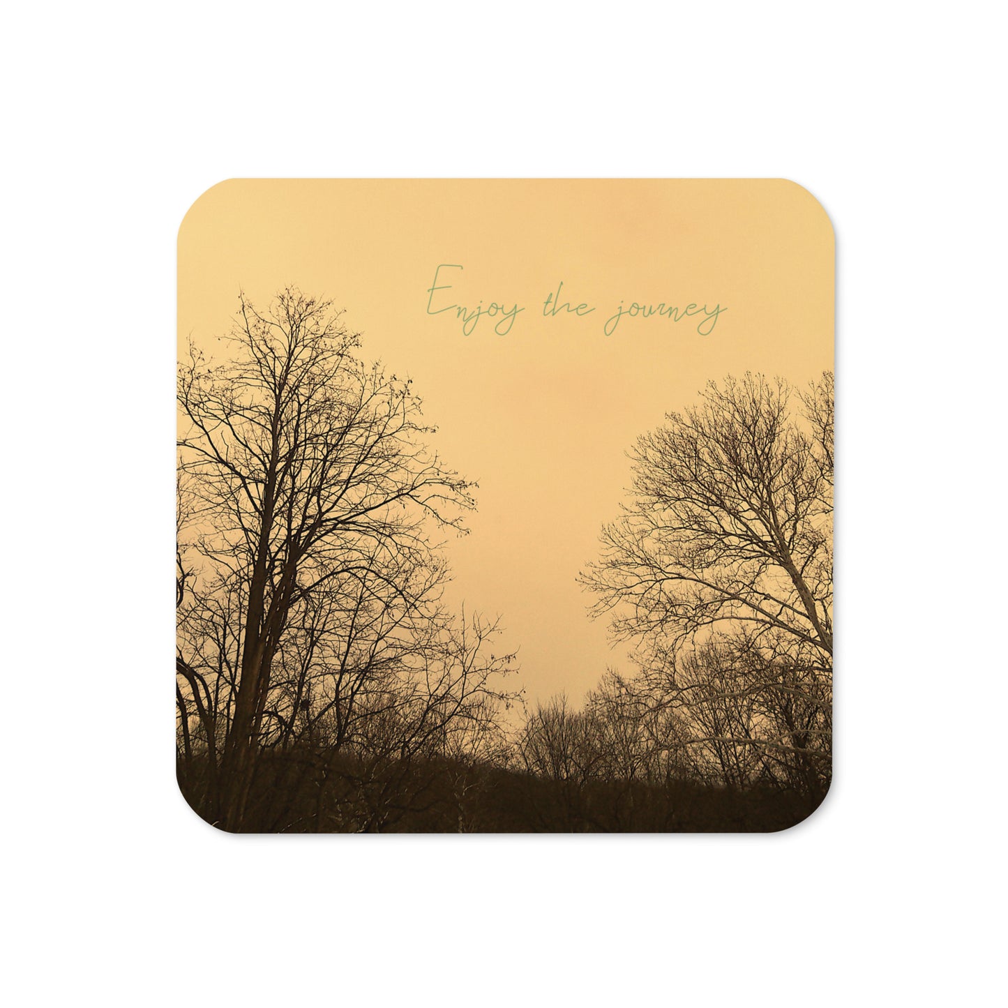 Enjoy The Journey Cork-Back Coaster