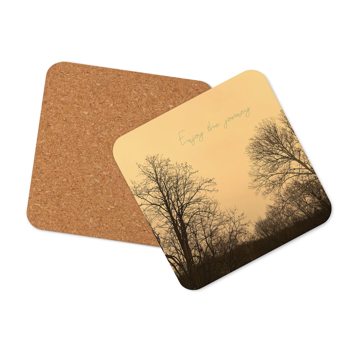 Enjoy The Journey Cork-Back Coaster