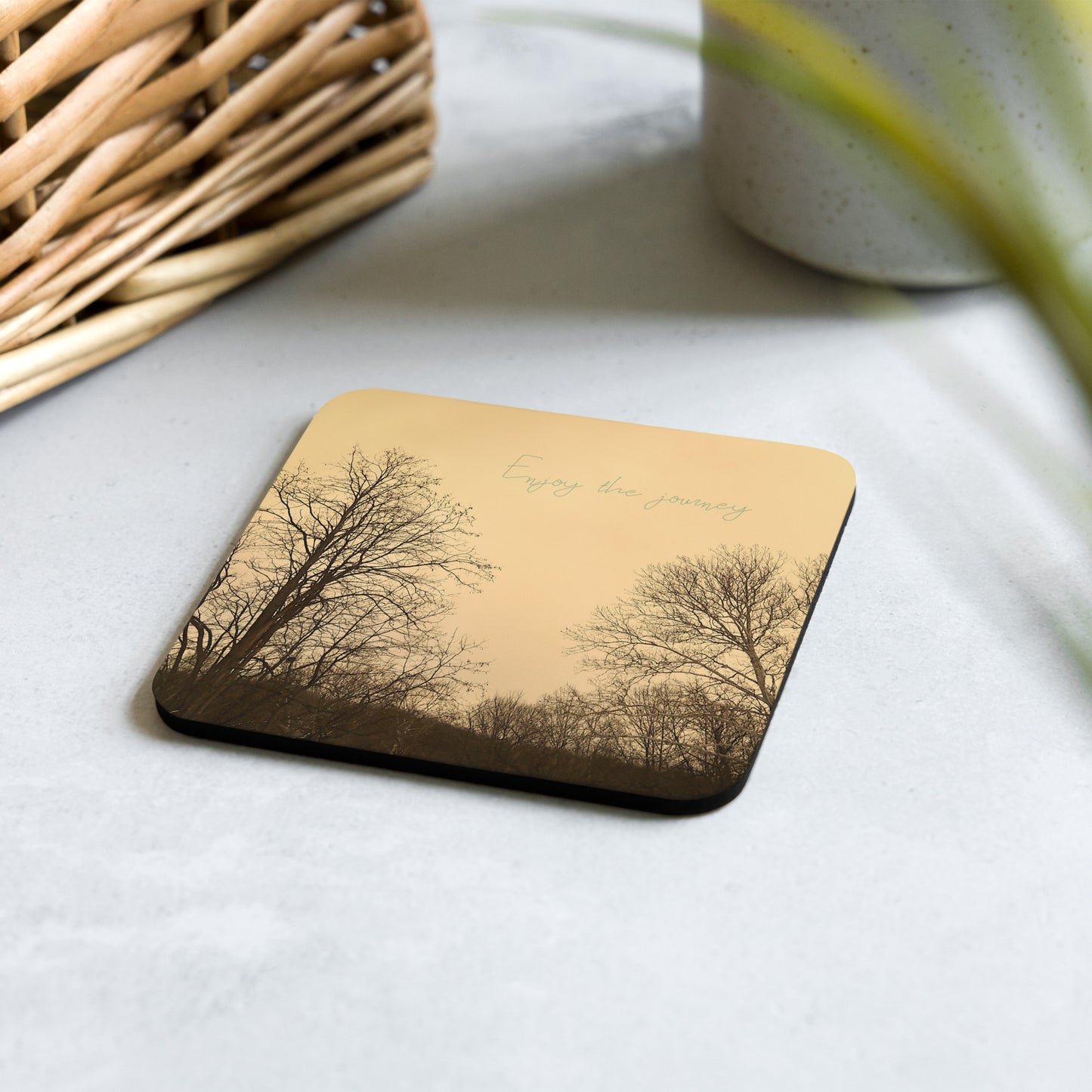 Enjoy The Journey Cork-Back Coaster