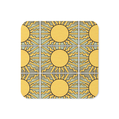 The Sun Cork-Back Coaster
