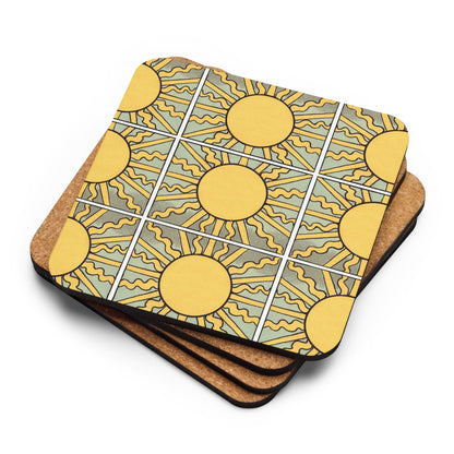 The Sun Cork-Back Coaster