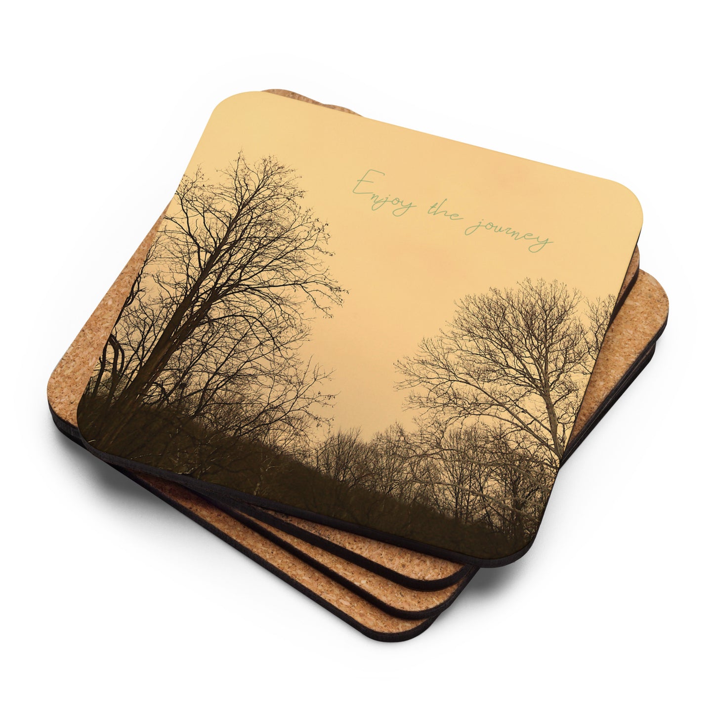 Enjoy The Journey Cork-Back Coaster
