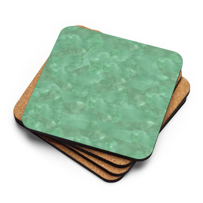 Green Aventurine Cork-Back Coaster