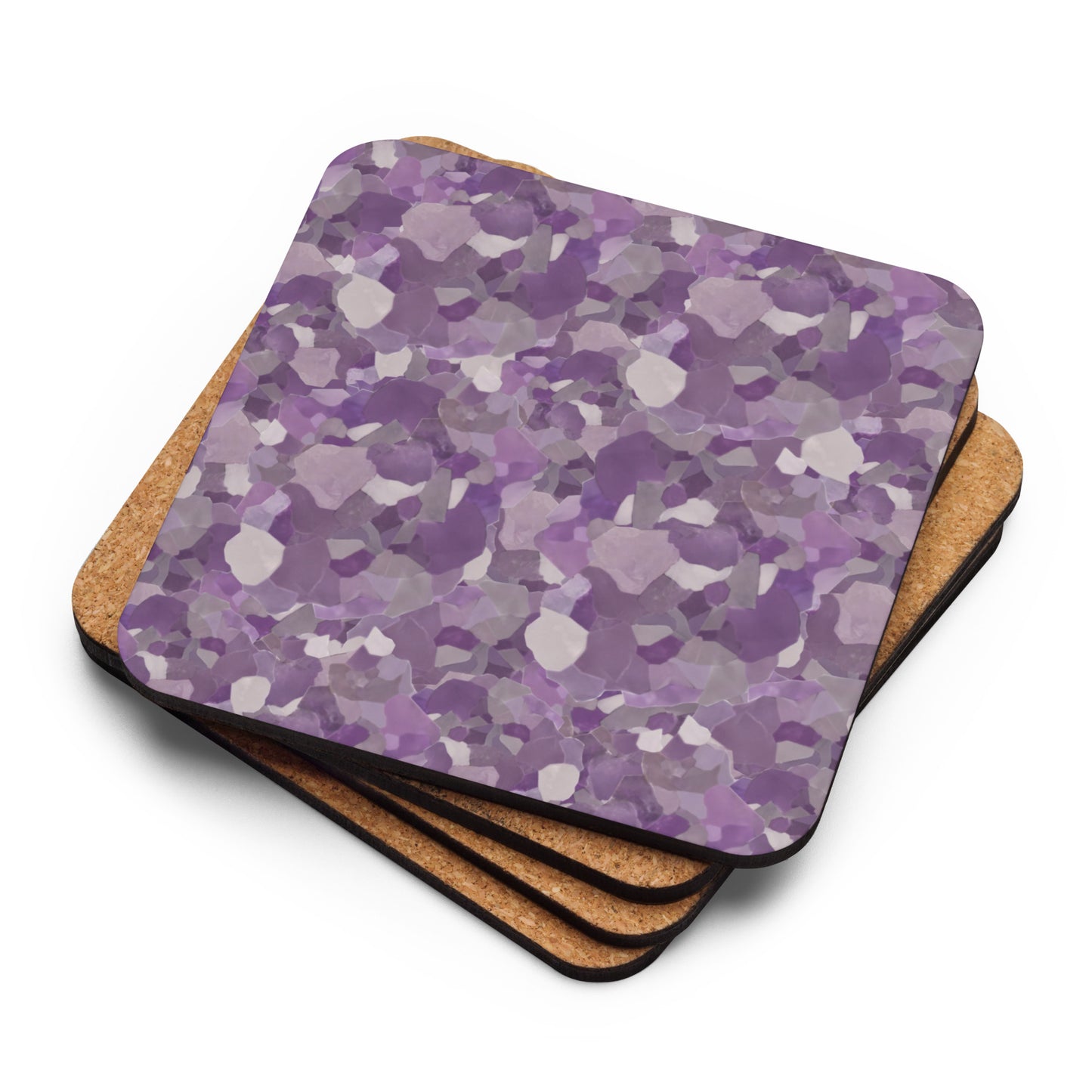 Amethyst Cork-Back Coaster